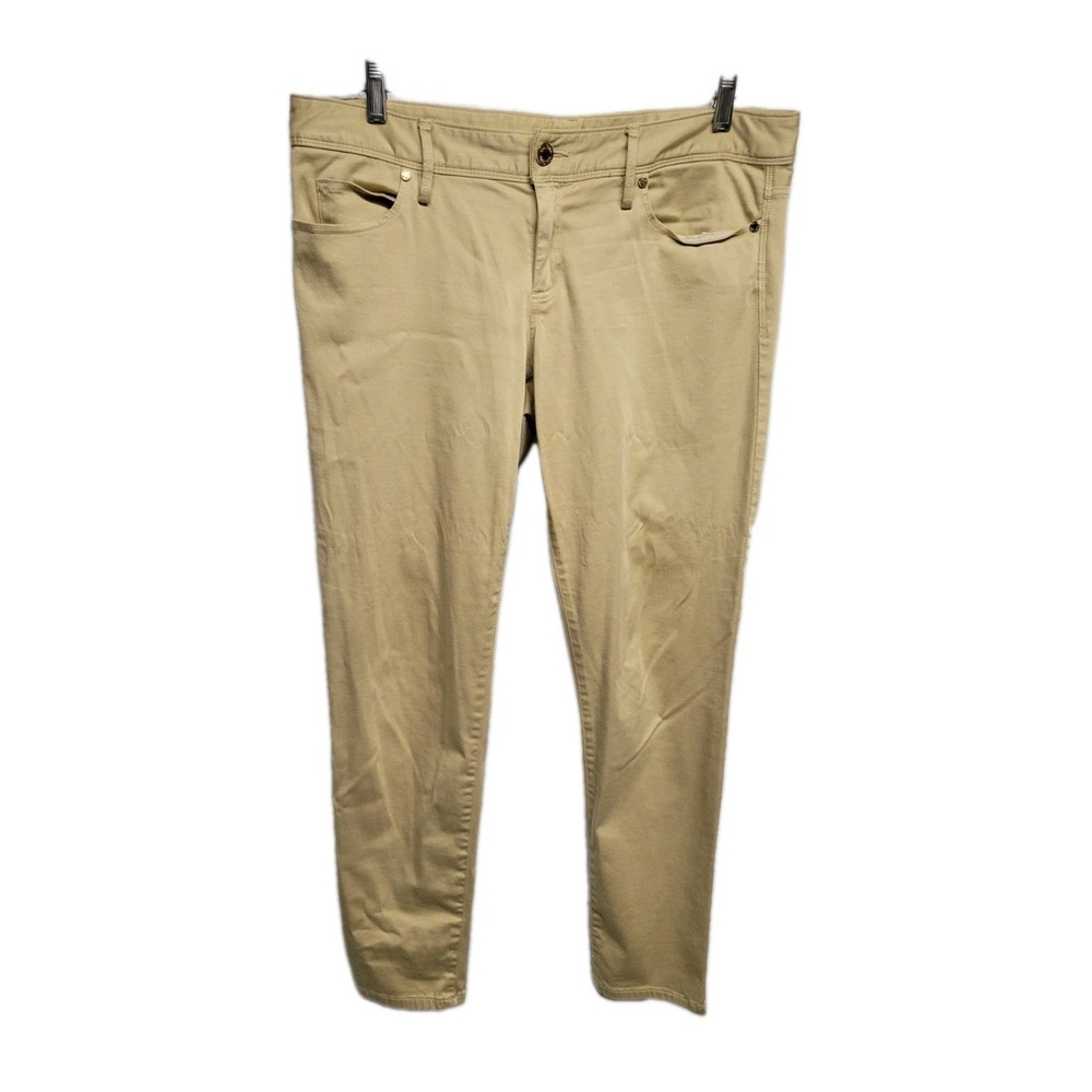Lilly Pulitzer Skinny Ankle Pants Gold Tan Chino Twill Casual Low Rise Size 12
